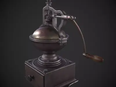 Vintage Coffee Grinder Low-poly 3D model