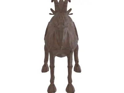 Ancient Goat rusted statues Low-poly 3D model