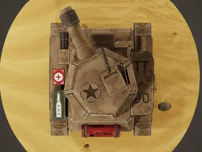 stylized tank Low-poly 3D model by cg-bro