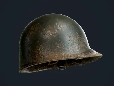 WW2 American Soldier Military Helmet Game Ready Low-poly 3D model order