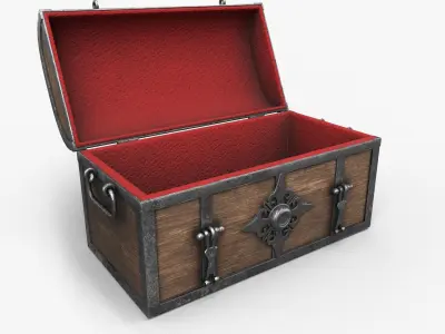 Treasure Chest Open Low-poly 3D model