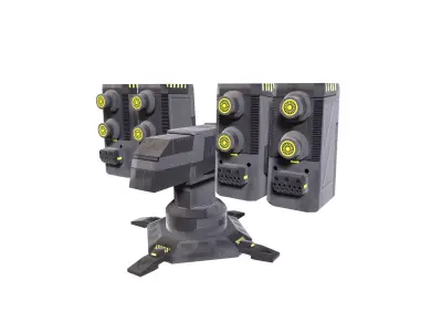 Si-Fi Turret Low-poly 3D model