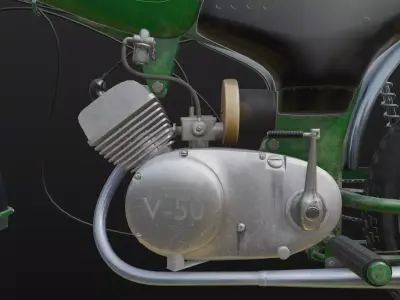 Soviet motorcycle Carpathians-2 Low-poly 3D model
