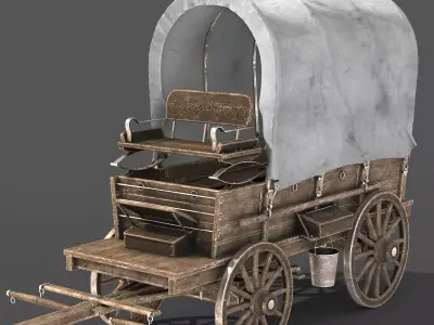 Wagon covered 3D model