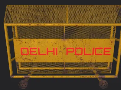 Police Barrier Low-poly 3D model purchase