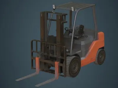 Forklift 1B Low-poly 3D model