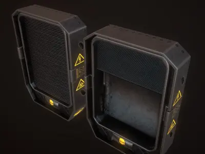 Sci Fi Weapon Rack Low-poly 3D model