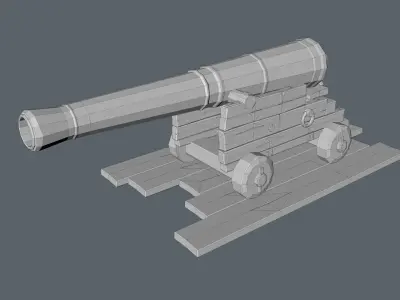 Low Poly Cannons Pack 3D model