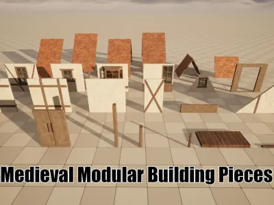 Modular Medieval Building Assets - 4k and Low Res Textures 3D model
