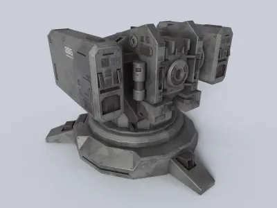 Defense turret Low-poly 3D model by Anima-Z