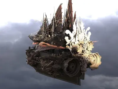 Samurai Airship Dragon Master 4 3D model