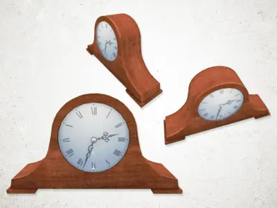 Clockwise - three times time Low-poly 3D model