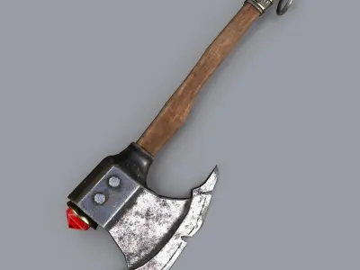 Old Dwarf axe Low-poly 3D model