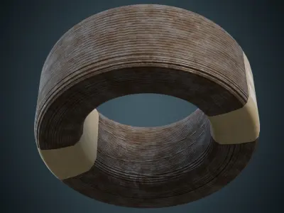 Steel Wire Rope 1B Low-poly 3D model