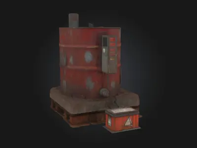 Rustic Heater  Cozy Vintage Heating Solution 3D model