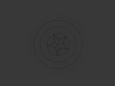 Captain America Shield  Stylized 3D Model  Game Ready Prop Low-poly 3D model
