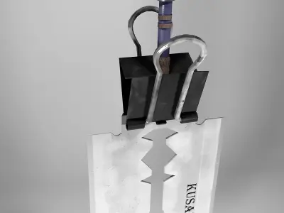 Low poly model of a two-handed fantasy weapon Razor Low-poly 3D model