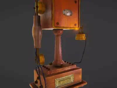 Vintage Telephone Free low-poly 3D model