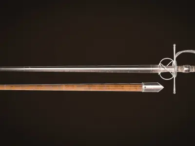 Spain Sword Game-Ready Low-poly Low-poly 3D model