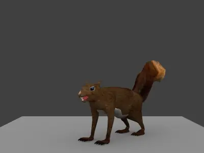 squirrel made in blender lowpoly Low-poly 3D model