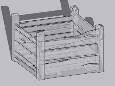 Wooden crate 3D model 3D model