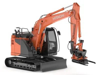 Hitachi Excavator ZX135-7 With Custom Arm 3D model