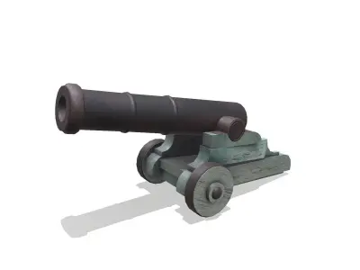 Old Cannon Low-poly PBR Free low-poly 3D model