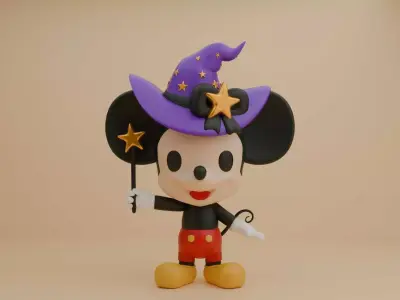 Halloween wizard mickey mouse 01 3D print model