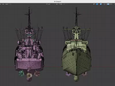NATO code Grisha class corvette project 1124 Low-poly 3D model  Low-poly 3D model
