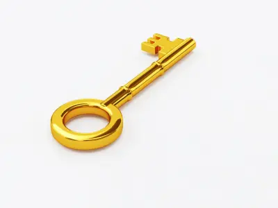 Gold key business 3D model