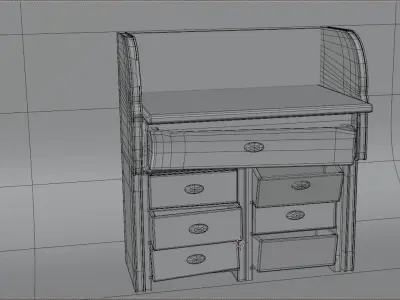 old desk Free 3D model