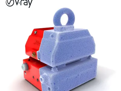 Industrial Magnet Hoist D Model Pack Low-poly 3D model