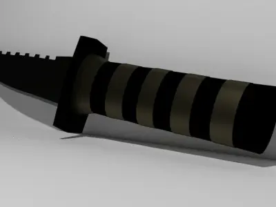 Combat Knife Low-poly 3D model 15