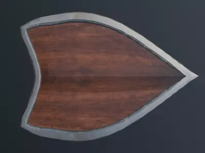 Wooden Shield Low-poly 3D model 23