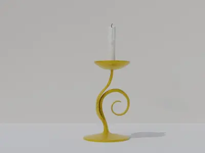 golden candle 3D model