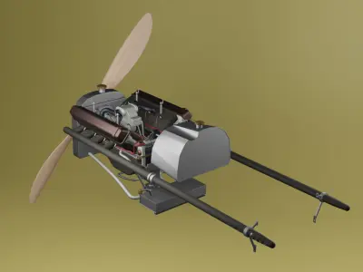 Hispano-Suiza-8 Engine 3D model