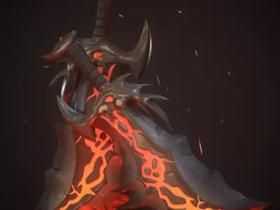 Mid Poly Melee Sword  Game Ready 3D Model  Blade Of Chaos  3D model