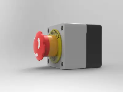 Emergency Button Low-poly 3D model by tugra