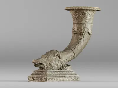 001572 18th-century vase Horn of Plenty Cornucopia 3D model
