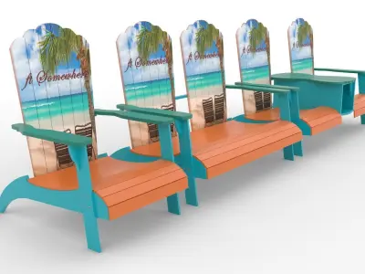 Fishing Chair Low-poly 3D model