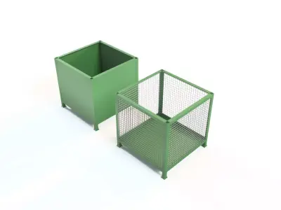 Industrial material crates Low-poly 3D model