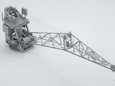 Naval Crane 3 - World War 2 Warship 3D model