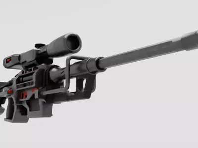 Tactical Sniper Rifle - Mid Poly FPS Game Asset Low-poly 3D model