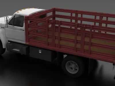 F-Series F-800 Stake Bed Truck 1980 Low-poly 3D model