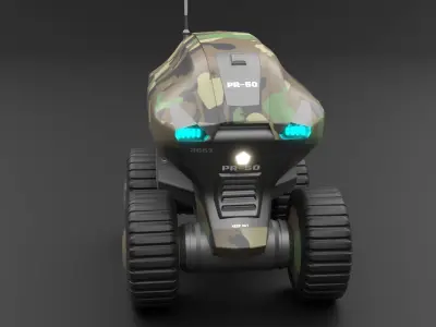 Military Sci-Fi Droid Low-poly 3D model