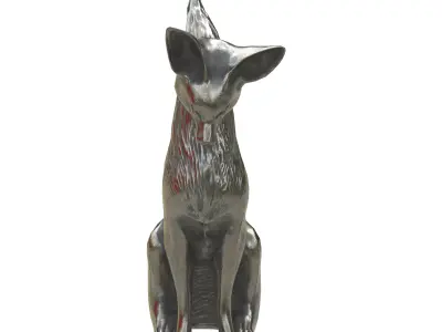 Fox metal statues Low-poly 3D model