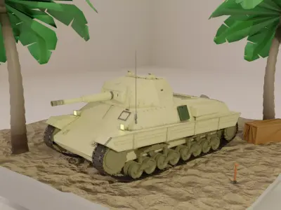 P-40 Italy Medium Tank 3D model
