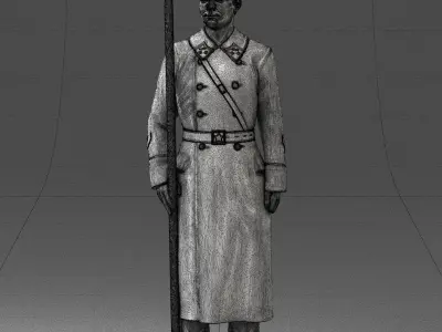 000105 Soviet Guard Soldier Historical Character 0116 3D model