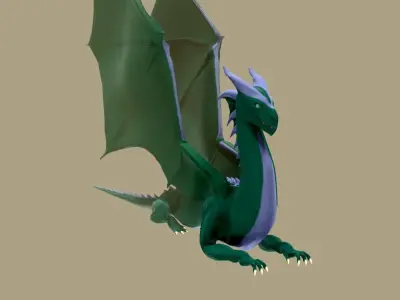 Dragon Low-poly 3D model 5