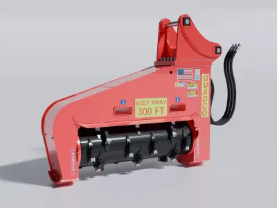 Drum Mulcher Attachment Head 3D MODEL Low-poly 3D model
